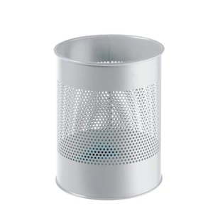 PAPÍRKOSÁR FÉM 15 L KEREK PERFORÁLT 165 MM (SZÜRKE)