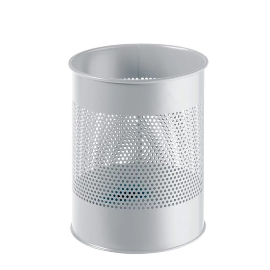 PAPÍRKOSÁR FÉM 15 L KEREK PERFORÁLT 165 MM (SZÜRKE)