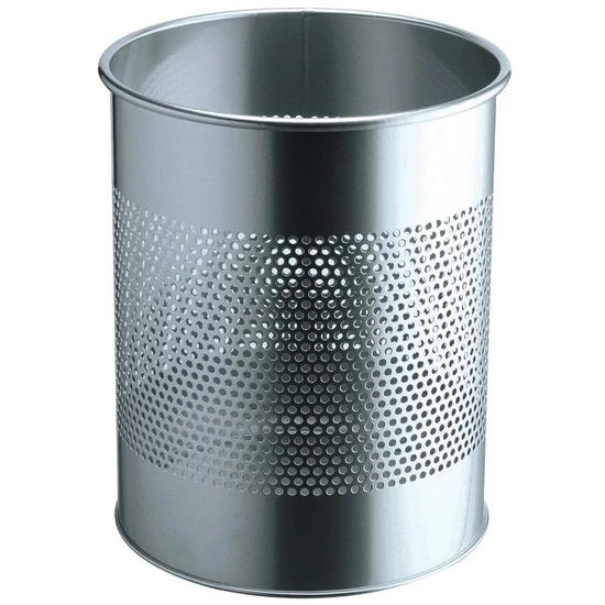 PAPÍRKOSÁR FÉM 15 L KEREK PERFORÁLT 165 MM (EZÜST)